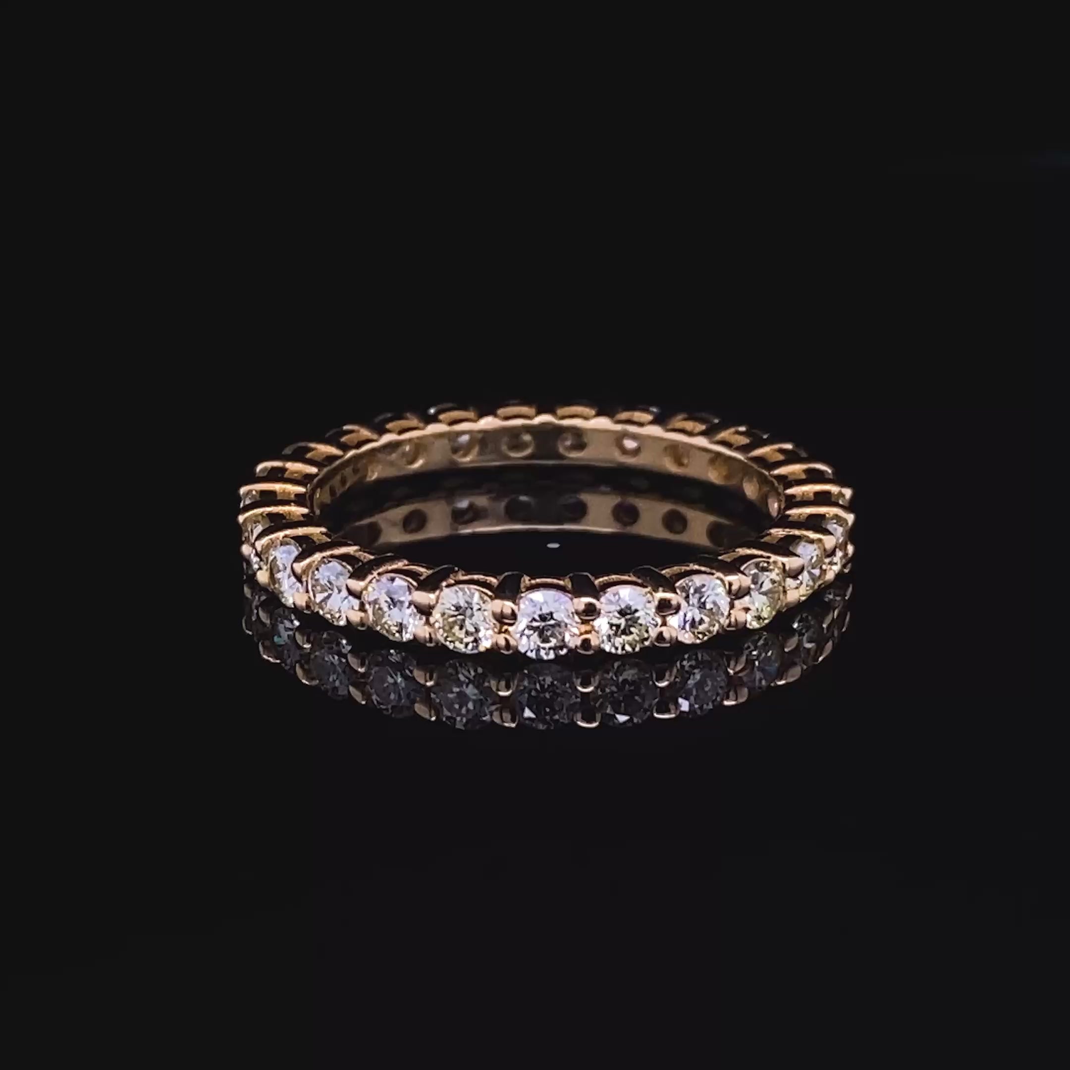 Running Out 2.00 CT Round Cut Diamond Eternity Ring in 14 KT Yellow Gold