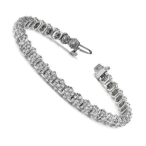 4.50-4.50 CT Round Cut Diamonds - Tennis Bracelet - Primestyle.com