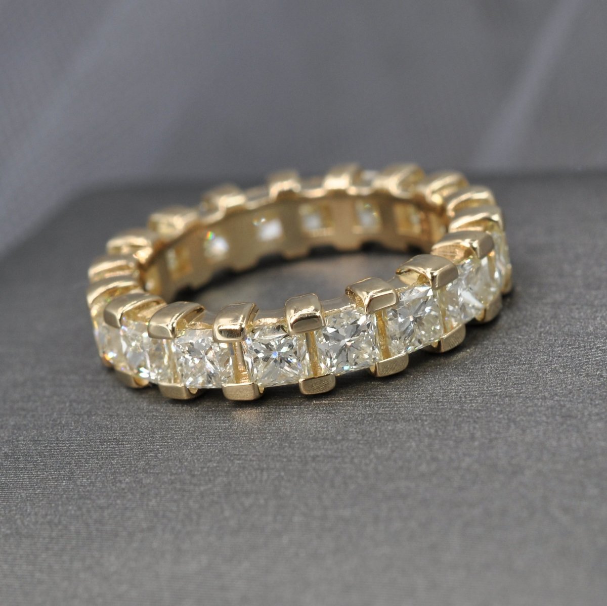 4.60 CT Princess Cut Natural Diamonds - Eternity Rings