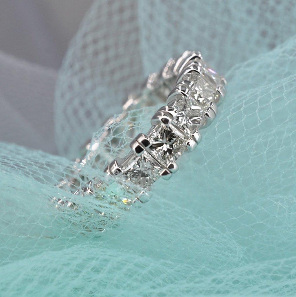 4.60 CT Princess Cut Natural Diamonds - Eternity Rings - Primestyle.com