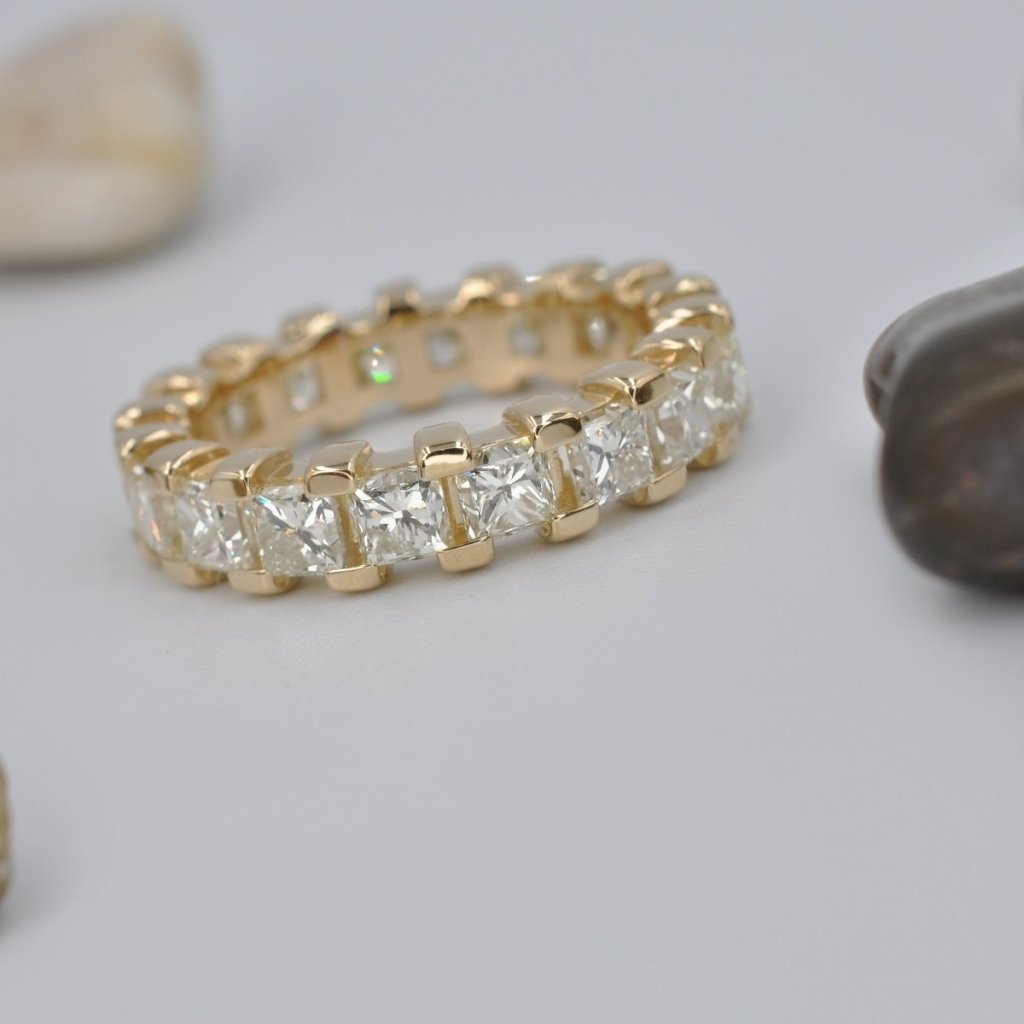 4.60 CT Princess Cut Natural Diamonds - Eternity Rings