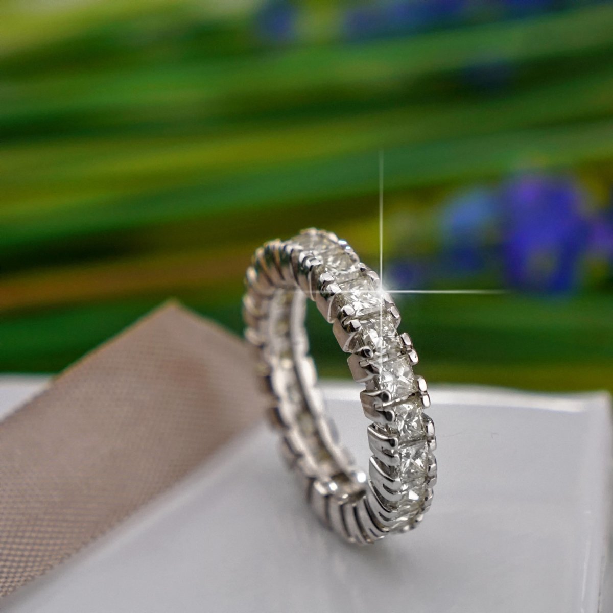 4.60 CT Princess Cut Natural Diamonds - Eternity Rings