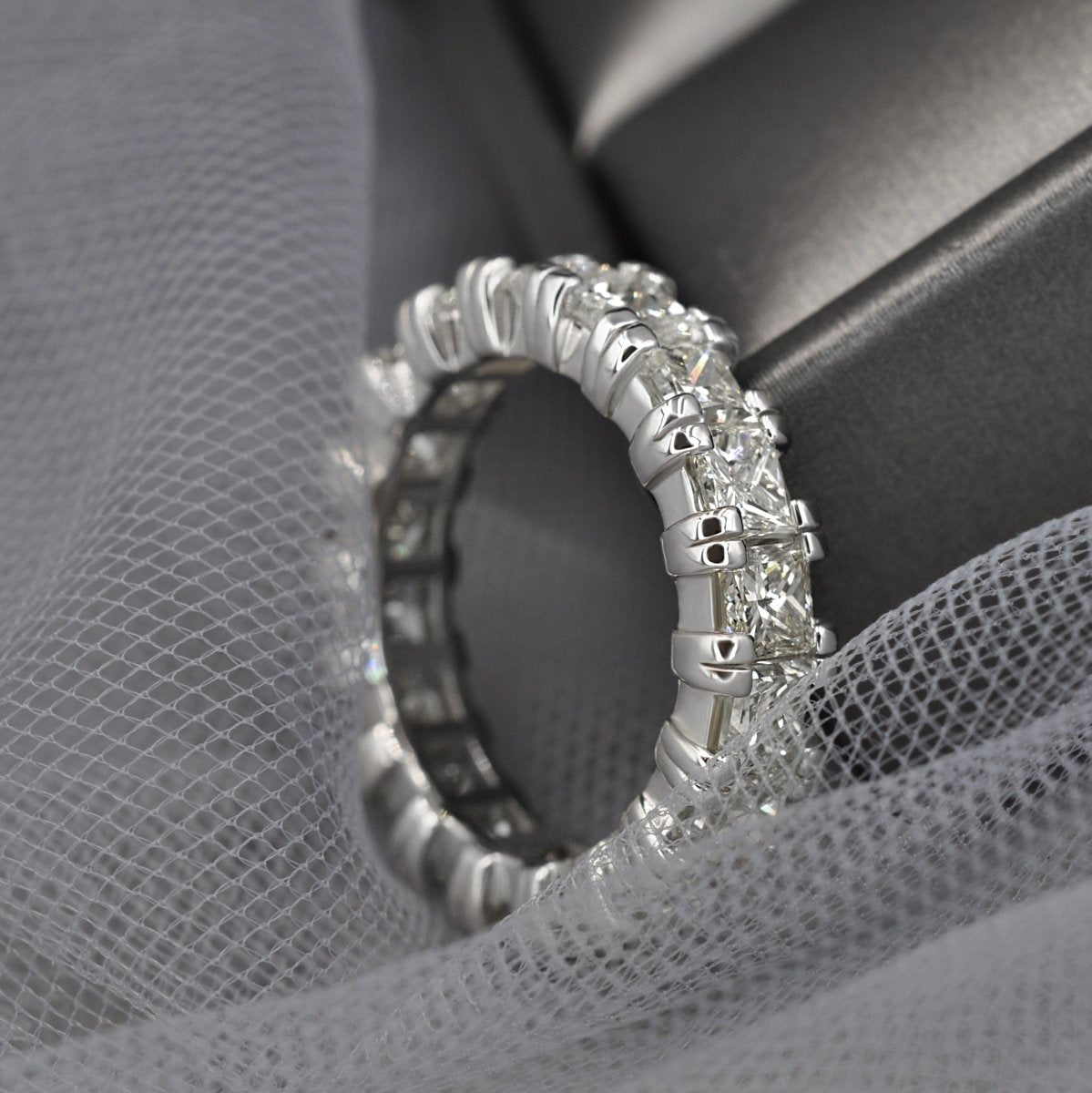 4.60 CT Princess Cut Natural Diamonds - Eternity Rings
