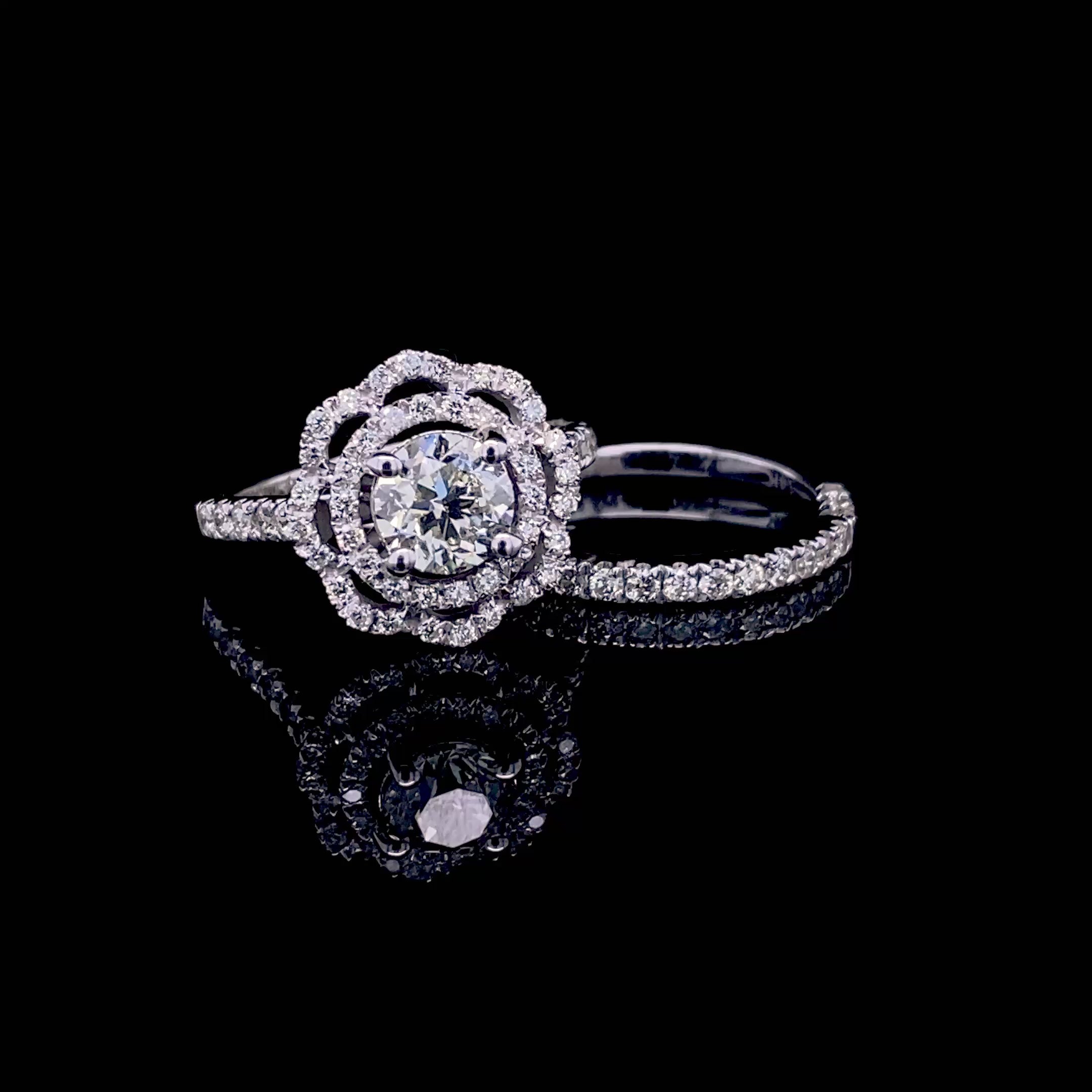 Mesmerizing 2.00CT Round Cut Diamond Bridal Set in 14KT White Gold