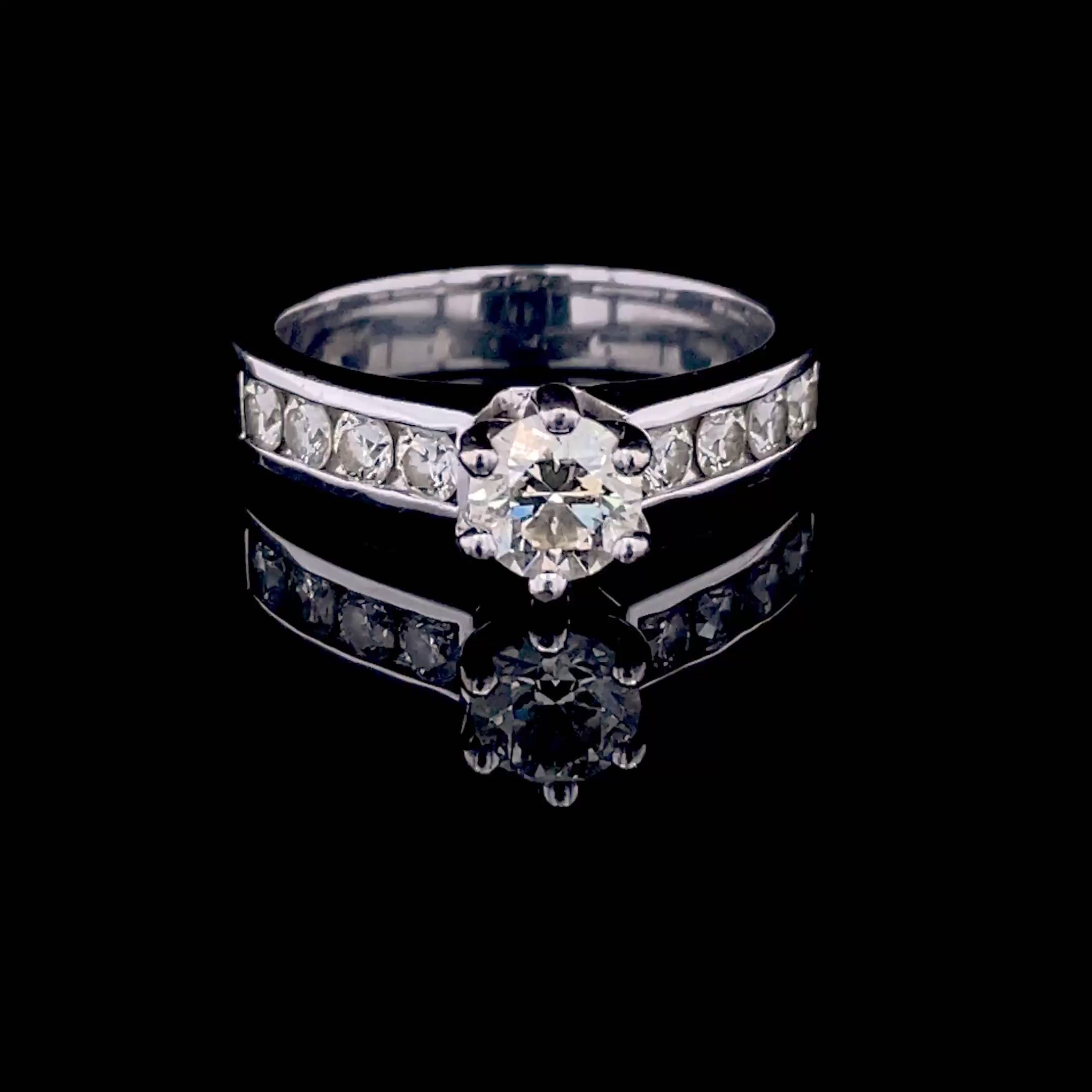 Radiant 1.60CT Round Cut Diamond Engagement Ring in 14KT White Gold