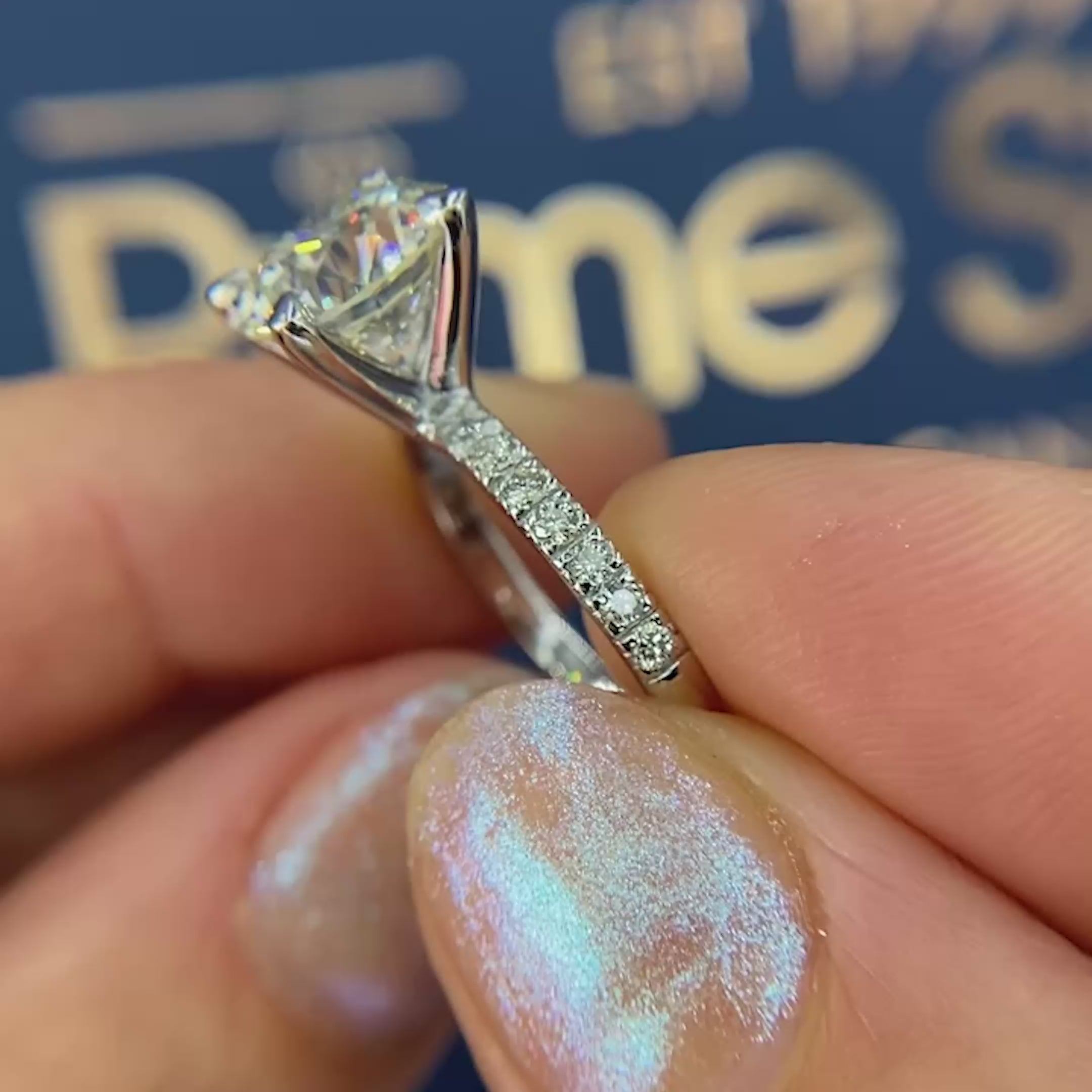 Certified 3.30 CT Round Cut Diamond Engagement Ring in Platinum