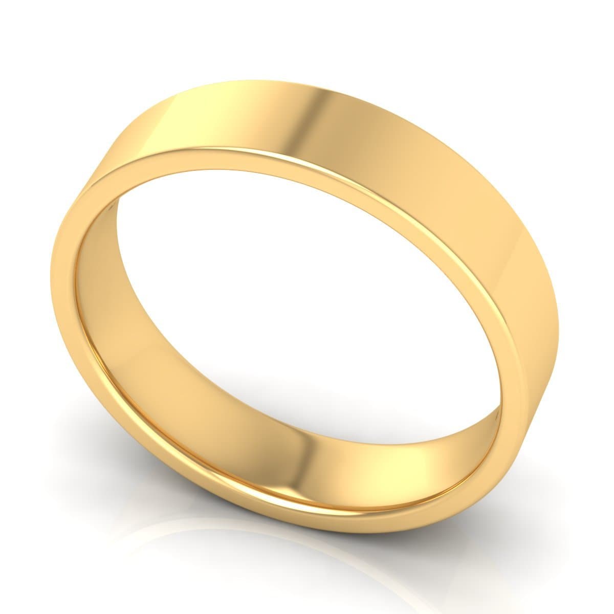 5.0 mm Comfort Fit Plain Wedding Band in 14KT, 18KT & Platinum - Primestyle.com