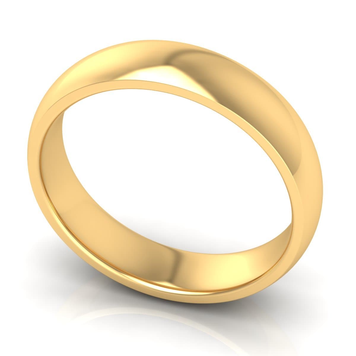 5.0 mm Comfort Fit Plain Wedding Band in 14KT, 18KT & Platinum