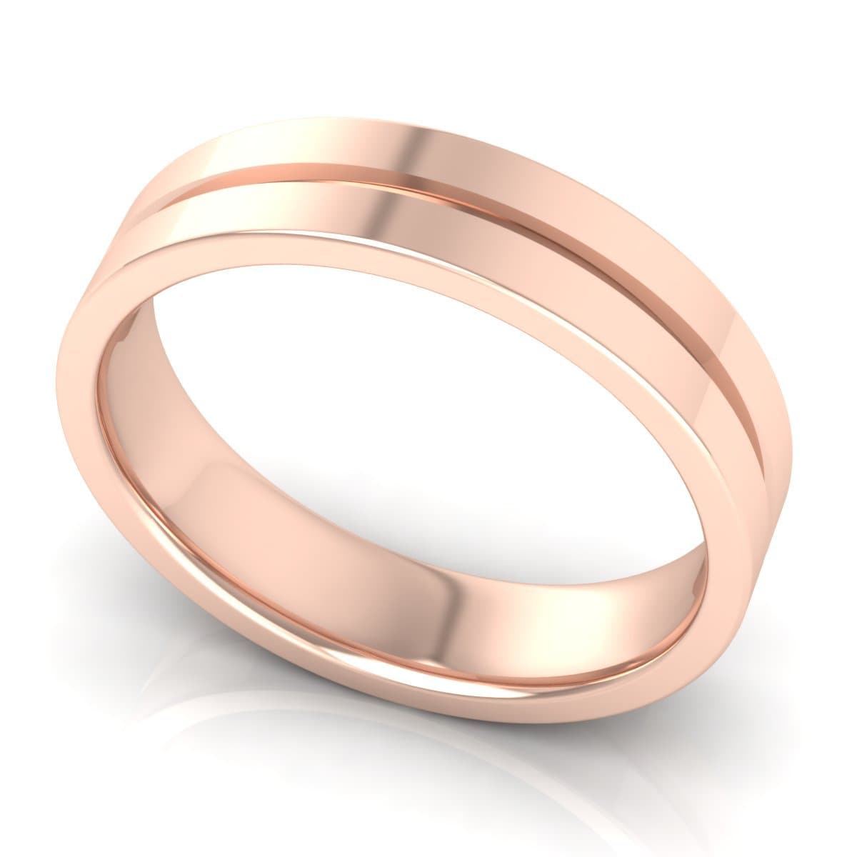 5.0 mm Plain Wedding Band in 14KT, 18KT & Platinum - Primestyle.com