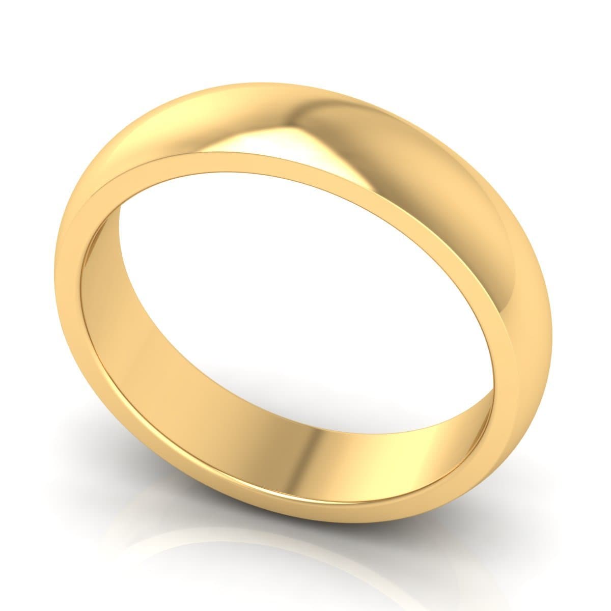 5.0 mm Plain Wedding Band in 14KT, 18KT & Platinum