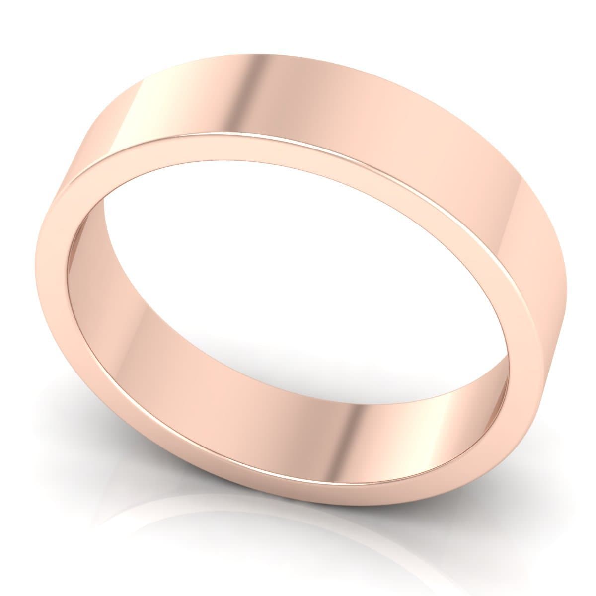 5.0 mm Plain Wedding Band in 14KT, 18KT & Platinum