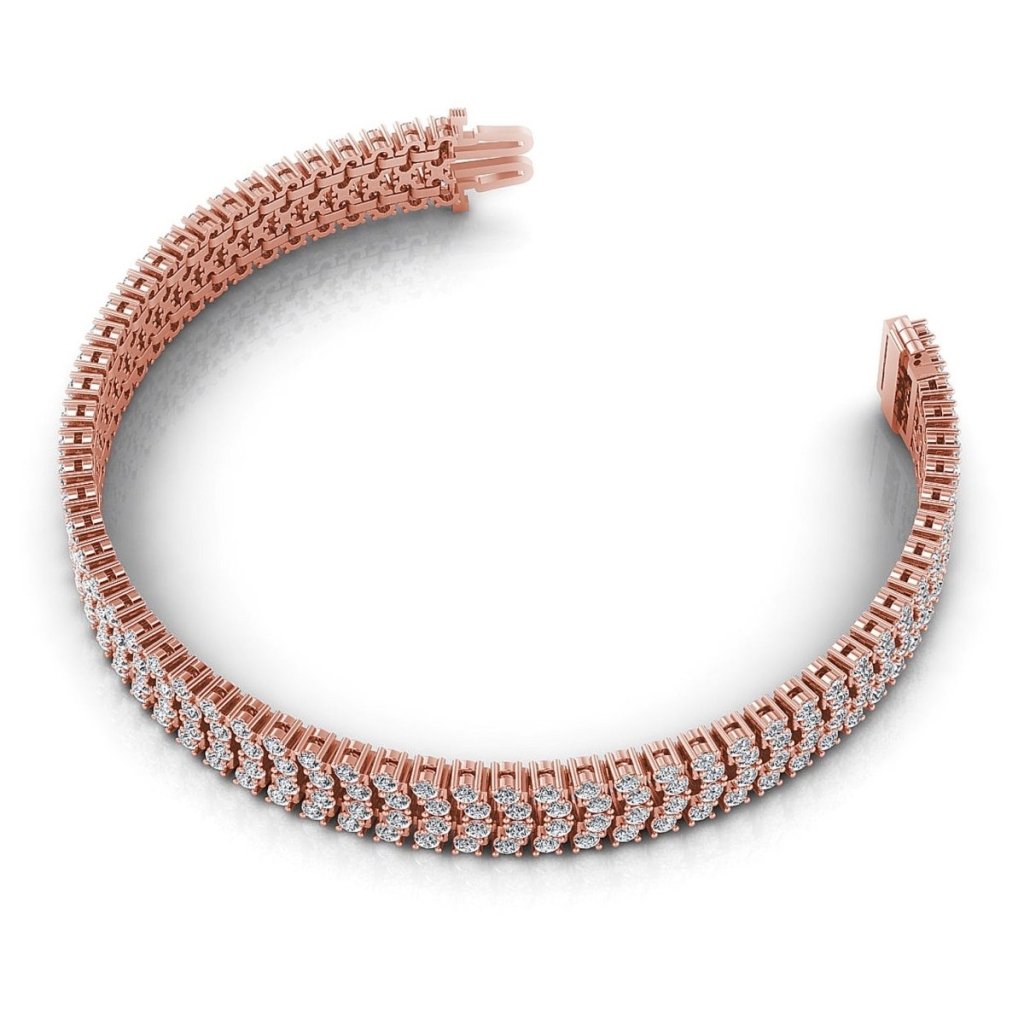 5.00 - 7.00 CT Round Cut Diamonds - Diamond Bracelet - Primestyle.com