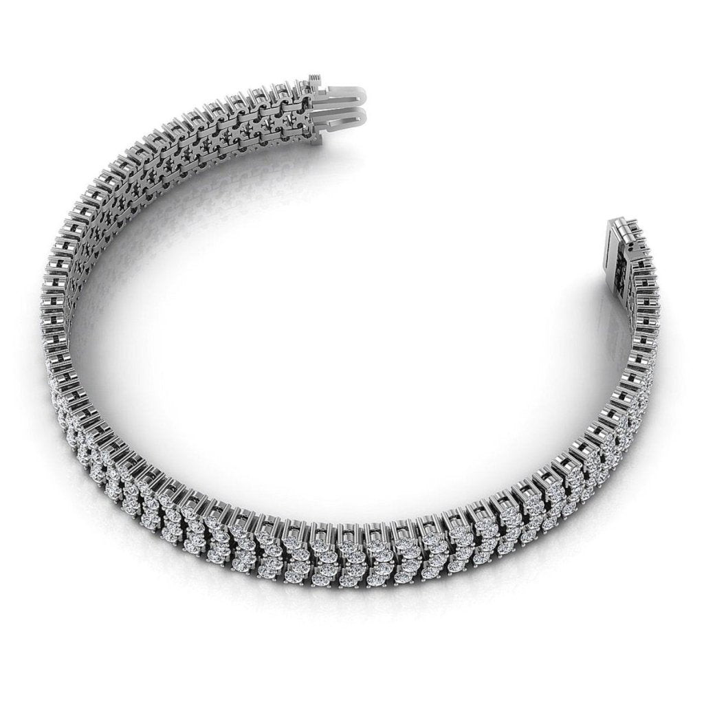 5.00 - 7.00 CT Round Cut Diamonds - Diamond Bracelet - Primestyle.com