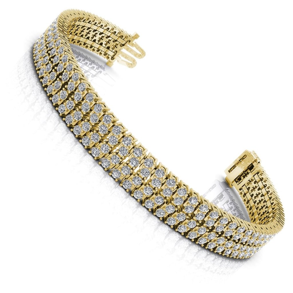 5.00 - 7.00 CT Round Cut Diamonds - Diamond Bracelet - Primestyle.com