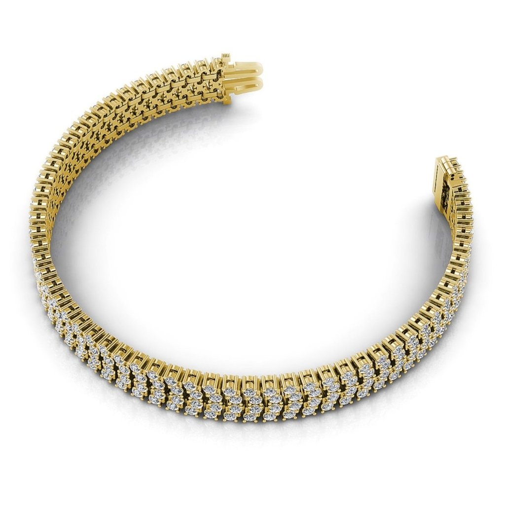 5.00 - 7.00 CT Round Cut Diamonds - Diamond Bracelet - Primestyle.com