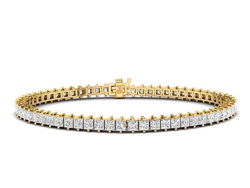 5.00 - 9.00 CT Princess Cut Lab Grown Diamonds - Tennis Bracelet - Primestyle.com
