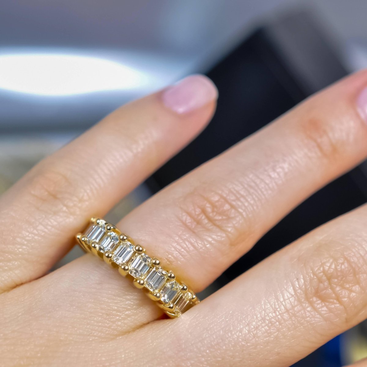 5.00 CT Emerald Cut Diamonds - Eternity Ring - Primestyle.com