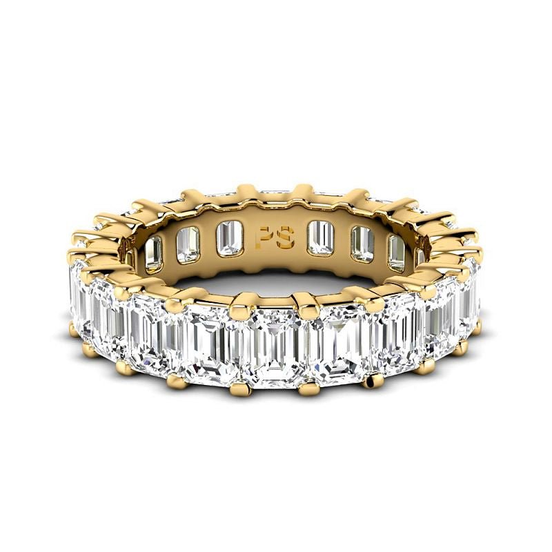 5.20 CT Emerald Cut Lab Grown Diamonds - Eternity Ring - Primestyle.com