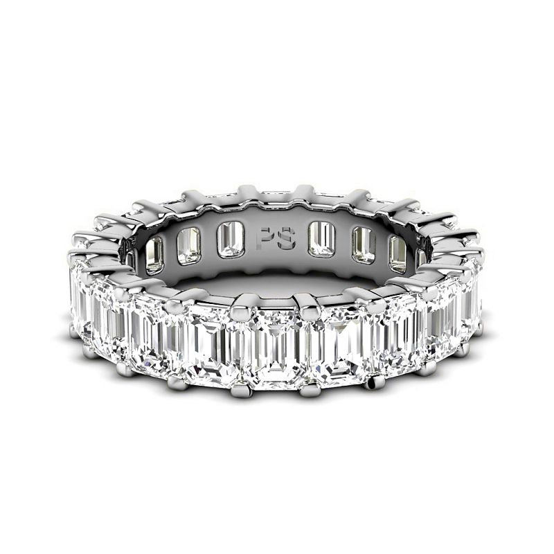 5.20 CT Emerald Cut Lab Grown Diamonds - Eternity Ring - Primestyle.com