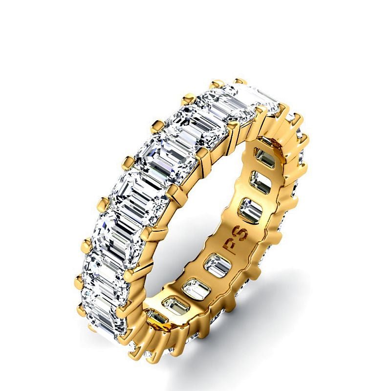 5.20 CT Emerald Cut Lab Grown Diamonds - Eternity Ring - Primestyle.com