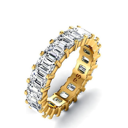 5.20 CT Emerald Cut Lab Grown Diamonds - Eternity Ring - Primestyle.com