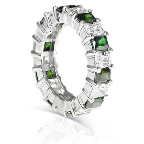 5.30 CT Emerald Cut Natural Diamonds - Eternity Rings