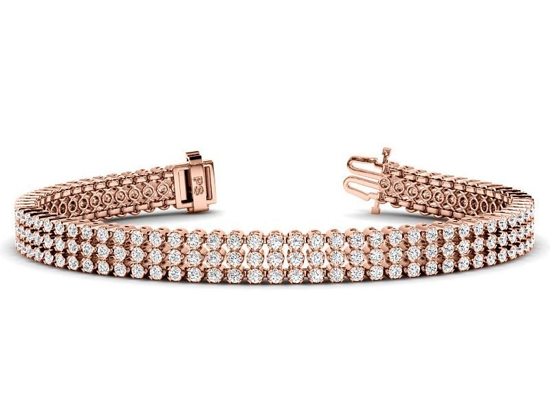 5.50-6.50 CT Round Cut Lab Grown Diamonds - Designer Bracelet - Primestyle.com