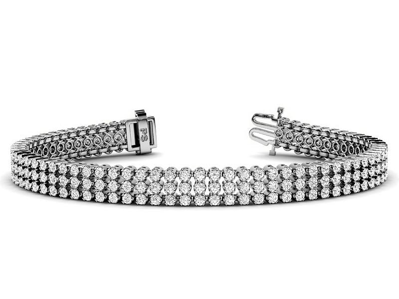 5.50-6.50 CT Round Cut Lab Grown Diamonds - Designer Bracelet - Primestyle.com