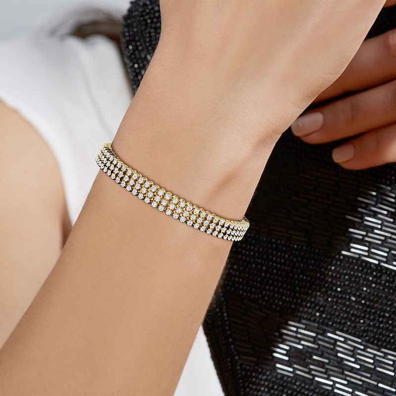 5.50-6.50 CT Round Cut Lab Grown Diamonds - Designer Bracelet - Primestyle.com