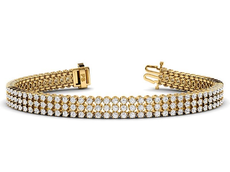 5.50-6.50 CT Round Cut Lab Grown Diamonds - Designer Bracelet - Primestyle.com