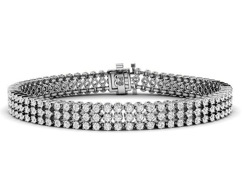 5.50-6.50 CT Round Cut Lab Grown Diamonds - Designer Bracelet - Primestyle.com