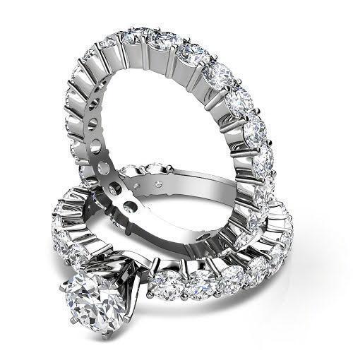 5.65-6.80 CT Round Cut Diamonds - Bridal Set - Primestyle.com