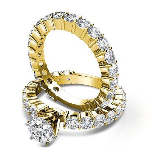 5.65-6.80 CT Round Cut Diamonds - Bridal Set - Primestyle.com