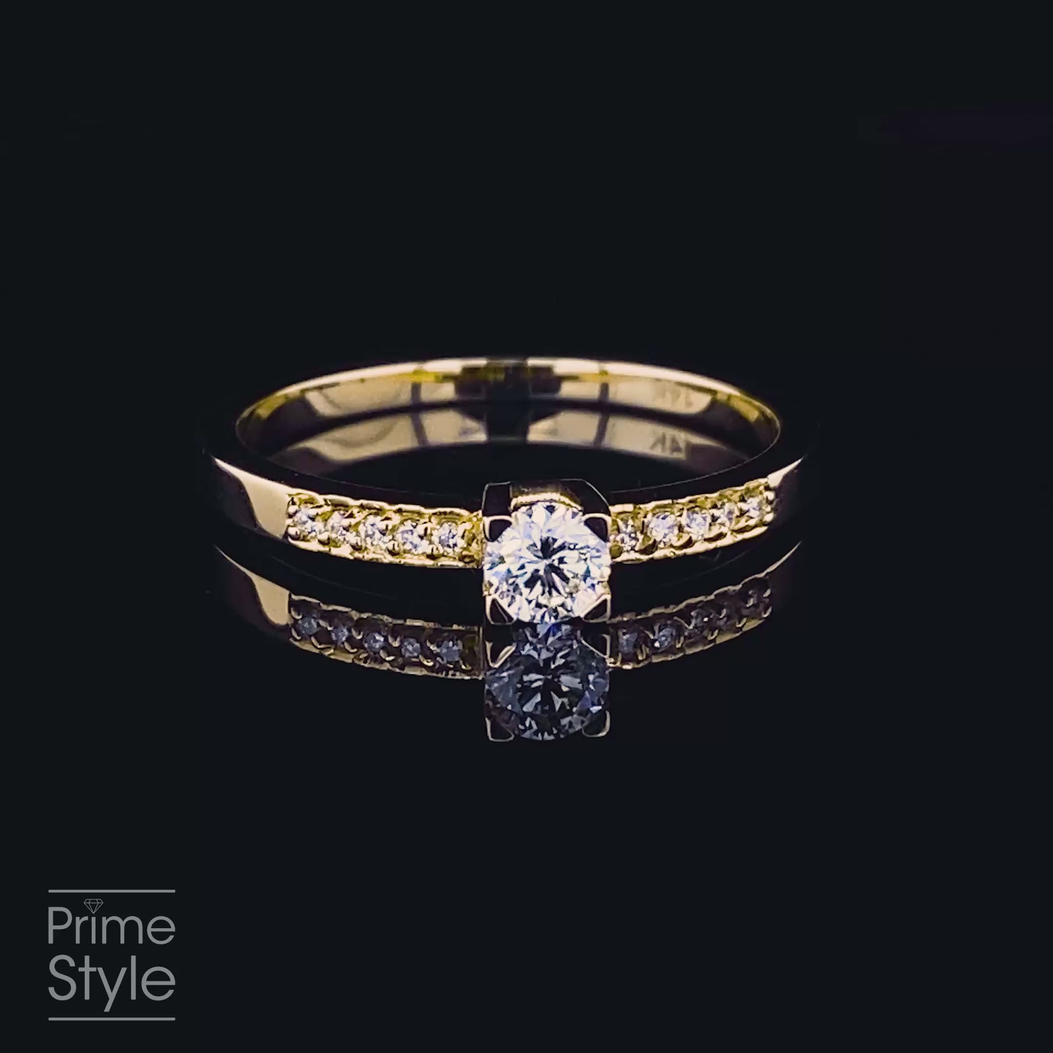 Authentic 0.45 CT Round Cut Diamond Engagement Ring in 14KT Yellow Gold