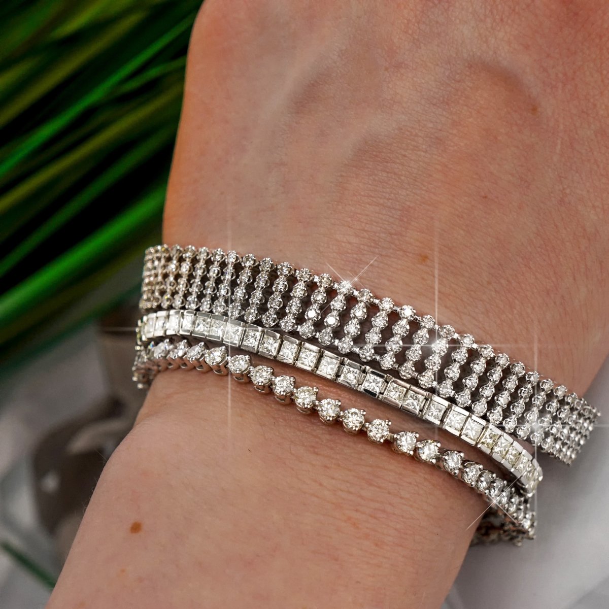 5.70-9.00 CT Round Cut Diamonds - Diamond Bracelet - Primestyle.com