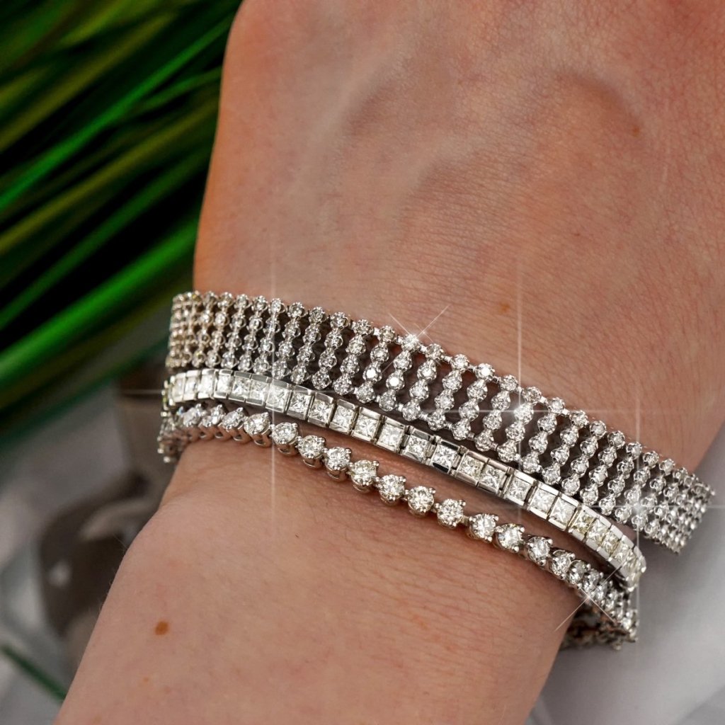 5.70 - 9.00 CT Round Cut Diamonds - Diamond Bracelet - Primestyle.com
