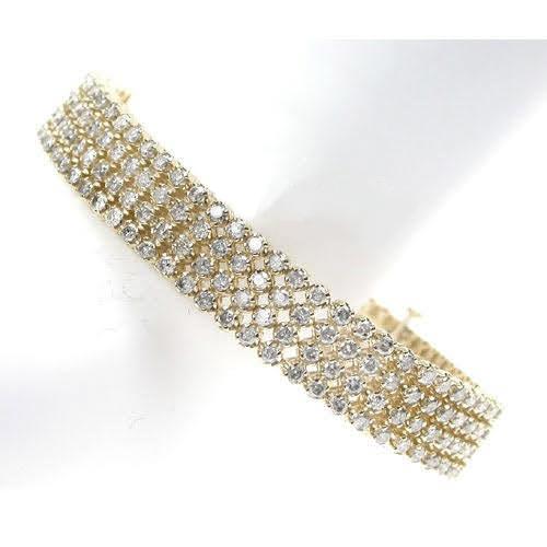 5.70-9.00 CT Round Cut Diamonds - Diamond Bracelet - Primestyle.com