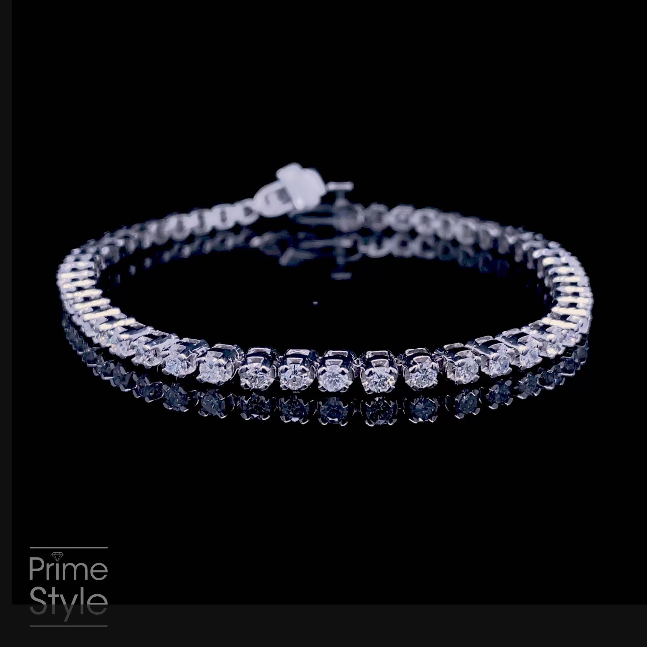 Certified 6.00CT Round Cut Diamond Tennis Bracelet in 14KT White Gold
