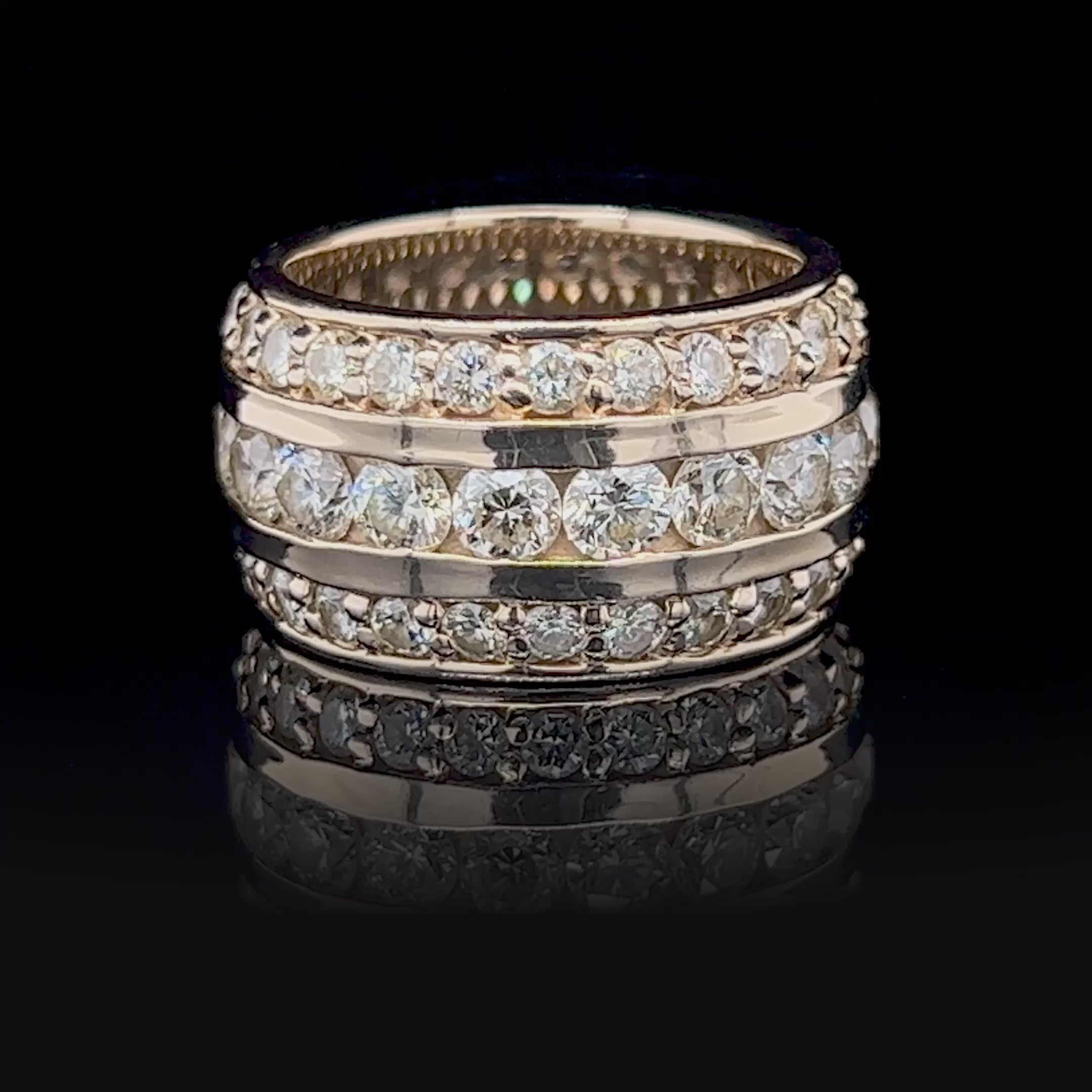 Certified 6.00 CT Round Cut Diamond Eternity Ring in 14KT Yellow Gold