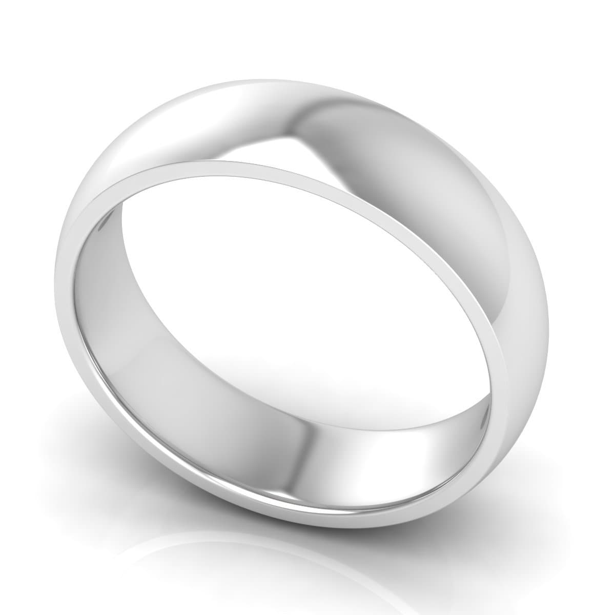 6.0 mm Comfort Fit Plain Wedding Band in 14KT, 18KT & Platinum
