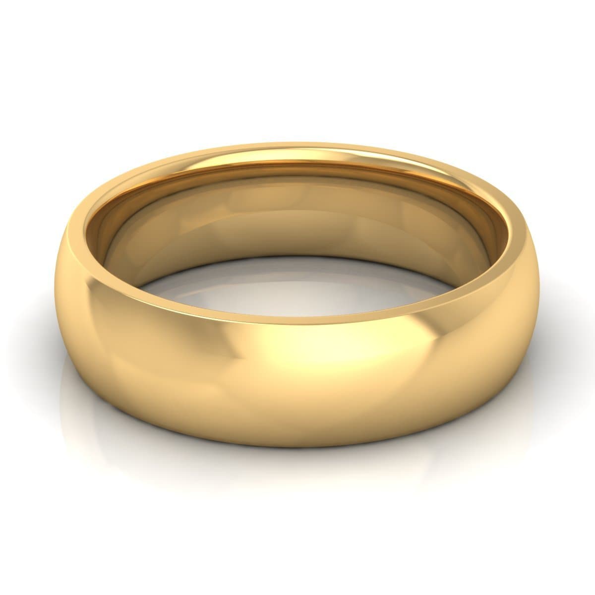 6.0 mm Comfort Fit Plain Wedding Band in 14KT, 18KT & Platinum