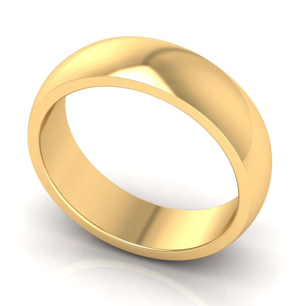 6.0 mm Plain Wedding Band in 14KT, 18KT & Platinum - Primestyle.com