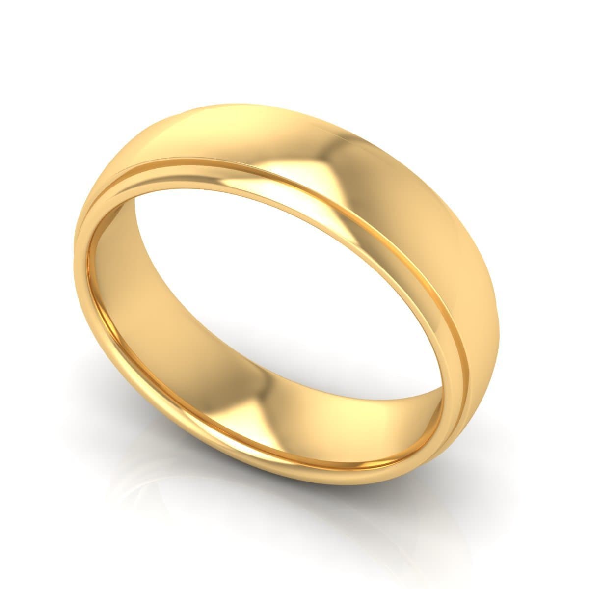 6.0 mm Plain Wedding Band in 14KT, 18KT & Platinum