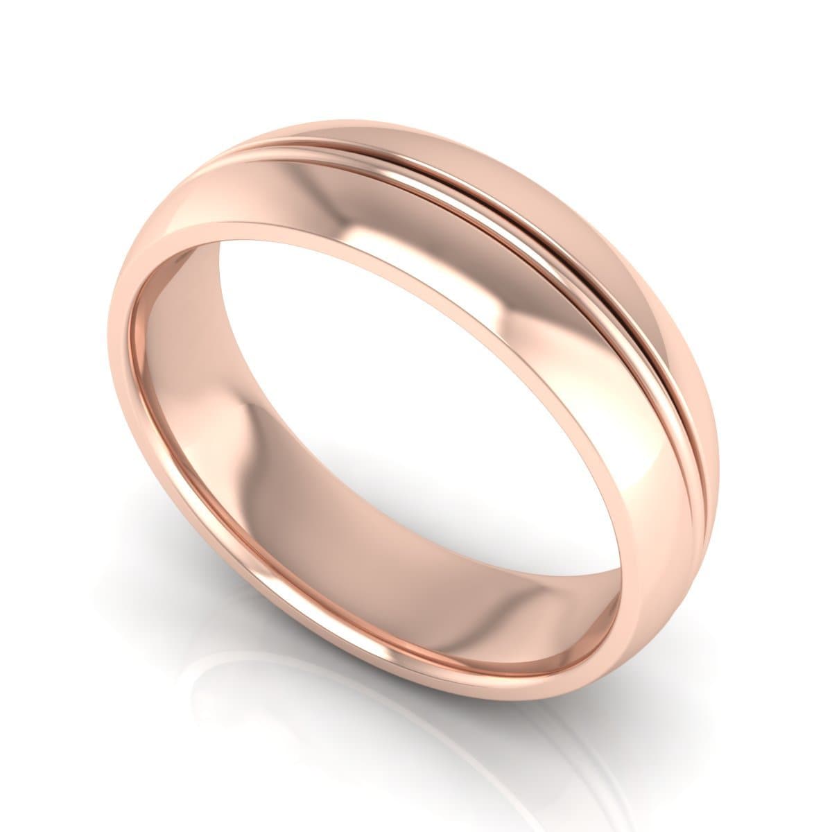 6.0 mm Plain Wedding Band in 14KT, 18KT & Platinum