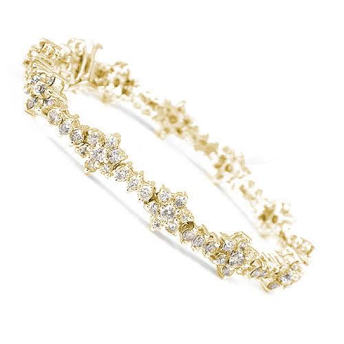 7.00-7.00 CT Round Cut Diamonds - Diamond Bracelet - Primestyle.com