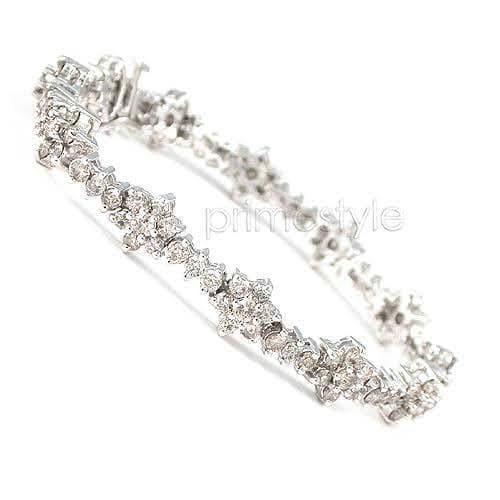 7.00-7.00 CT Round Cut Diamonds - Diamond Bracelet - Primestyle.com