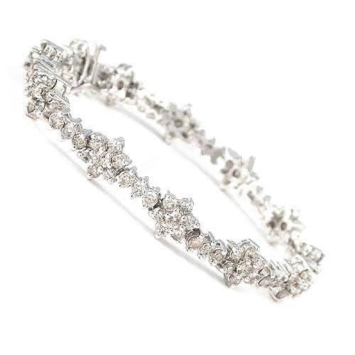 7.00-7.00 CT Round Cut Diamonds - Diamond Bracelet - Primestyle.com