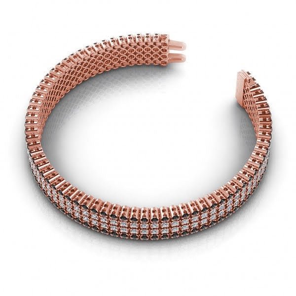 7.00-9.00 CT Round Cut Black Diamonds & Diamonds - Diamond Bracelet - Primestyle.com