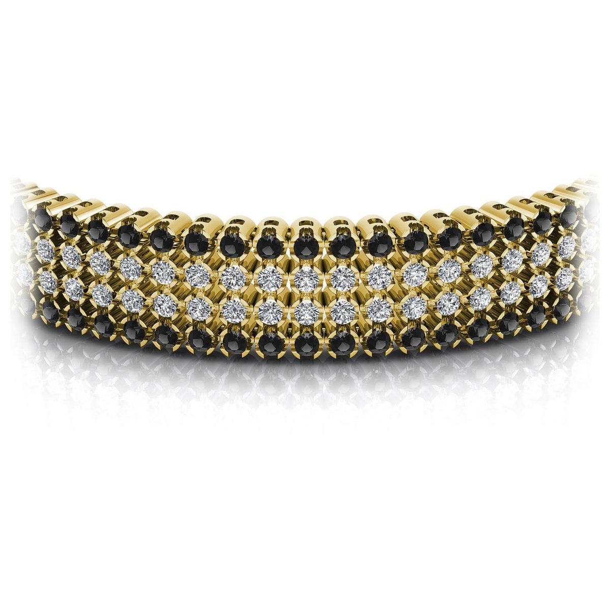 7.00-9.00 CT Round Cut Black Diamonds & Diamonds - Diamond Bracelet - Primestyle.com
