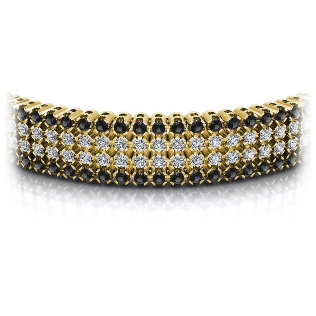7.00 - 9.00 CT Round Cut Black Diamonds & Diamonds - Diamond Bracelet - Primestyle.com